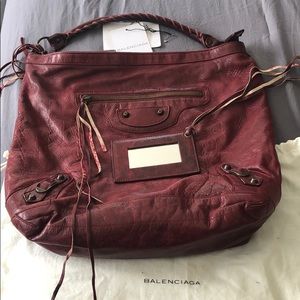 Balenciago orig biker bag burgundy